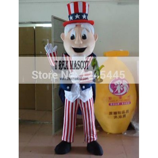 Uncle Sam Costume Adult Uncle Sam Mascot Costume