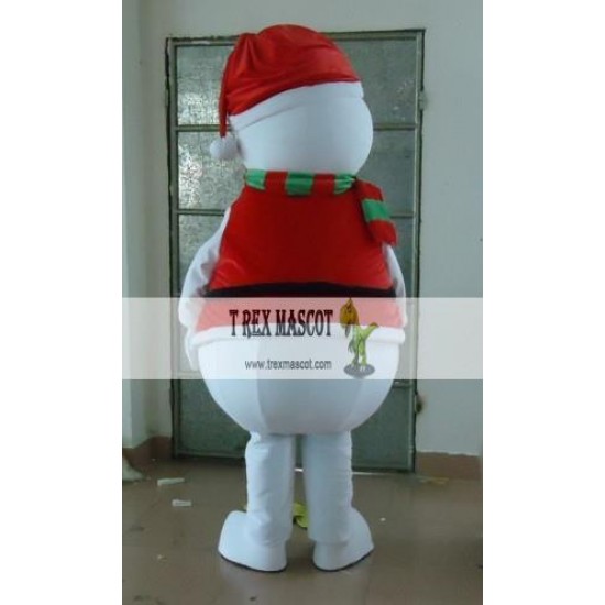 Christmas Snowman With Dimples Mascot Costume Adult Snowman Costume