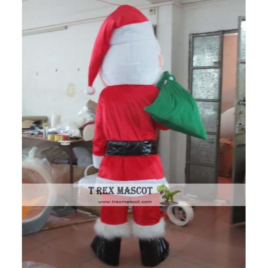 Green Bag Santa Mascot Costume Adult Santa Costume