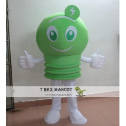 Green Efficient Light Lamp Bulb Mascot Costume For Adult