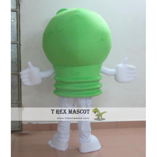 Green Efficient Light Lamp Bulb Mascot Costume For Adult