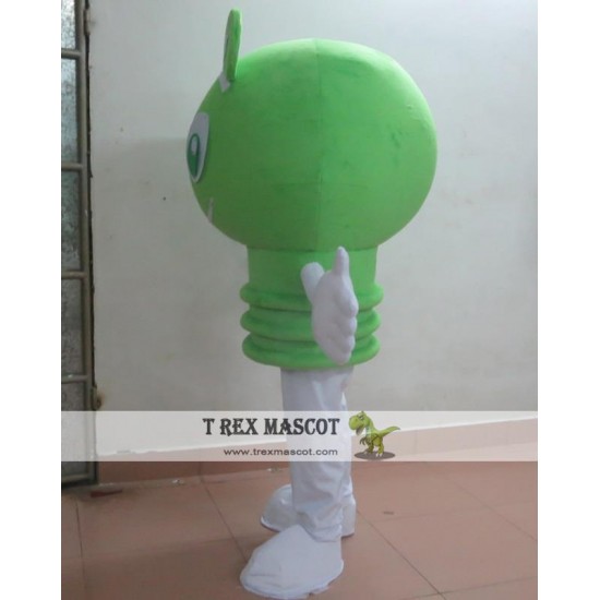 Green Efficient Light Lamp Bulb Mascot Costume For Adult