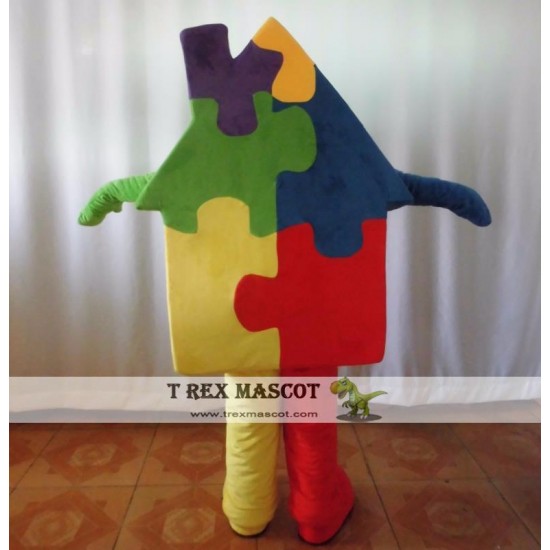 Building Block House Mascot Costume For Adults