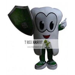 Adult Tooth Guards Mascot Costume With Shield