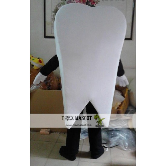 Adult Happy White Tooth Mascot Costume