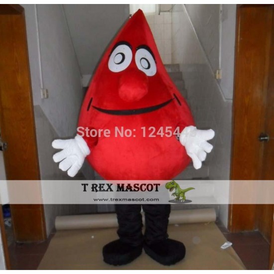 Adult Red Blood Mascot Costume