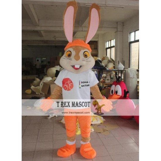 Adult Orange Rabbit Costume Plush Size Adult Rabbit Costume