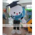 White & Blue Earth/World/Ball Mascot Costume For Adult