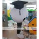 White & Blue Earth/World/Ball Mascot Costume For Adult