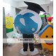 White & Blue Earth/World/Ball Mascot Costume For Adult