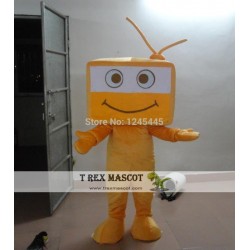 Funny Mascot Costume Plush Yellow Tv Costume For Adult