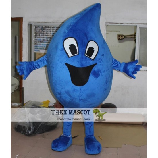 Water Drop Mascot Costume Adult Blue Water Drop Costume