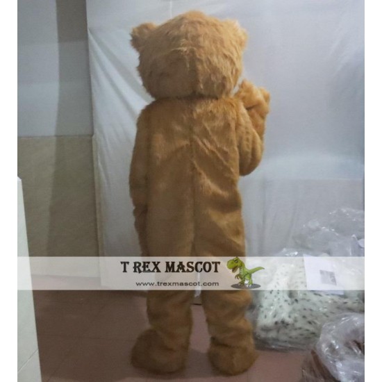 Furry Little Brown Bear Mascot Costume For Adult