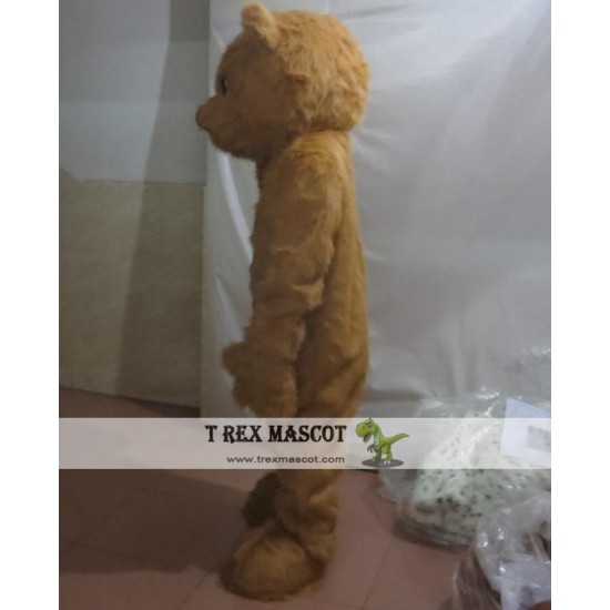 Furry Little Brown Bear Mascot Costume For Adult