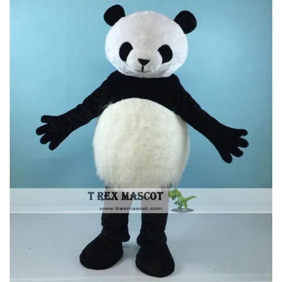 Furry Big Belly Adult Panda Mascot Costume