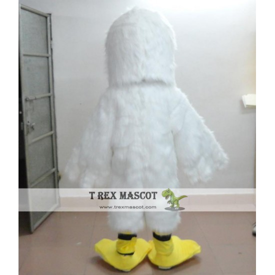 Furry White Adult Pelican Mascot Costume