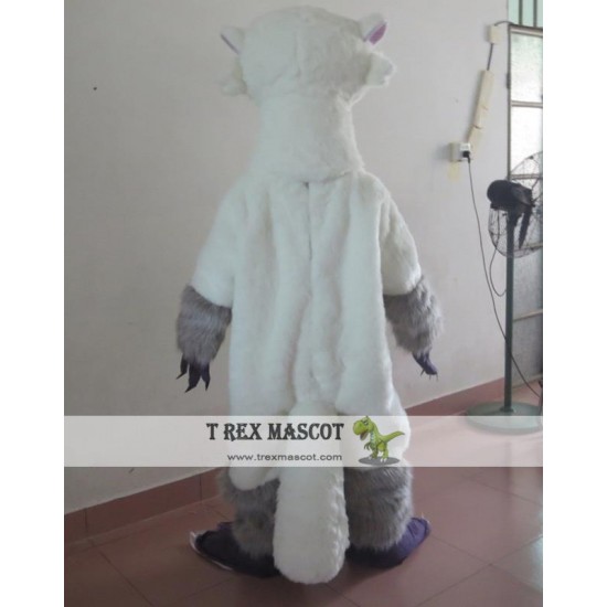 Furry White Badger Mascot Costume For Adult