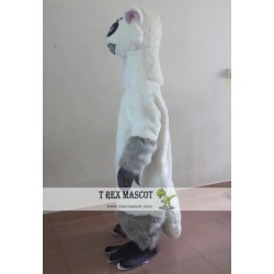 Furry White Badger Mascot Costume For Adult
