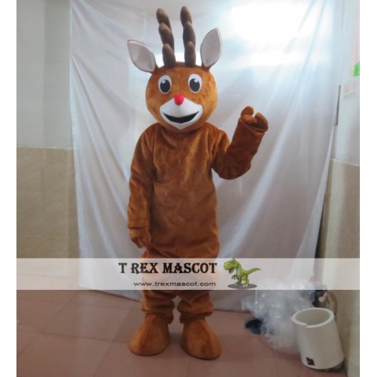 Happy Christmas Deer Mascot Costume For Adults