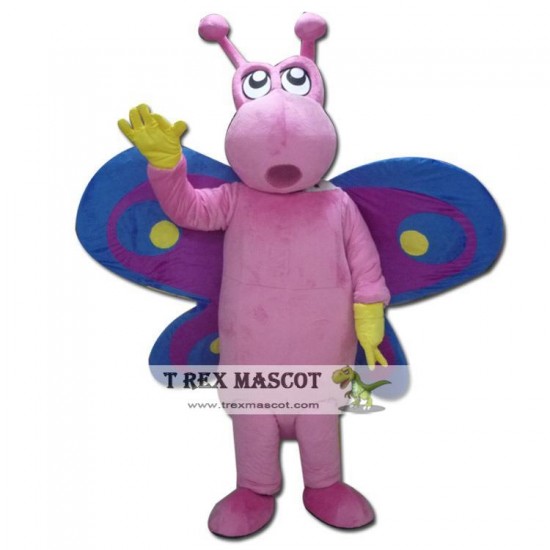 Adult Pink Butterfly Mascot Costume