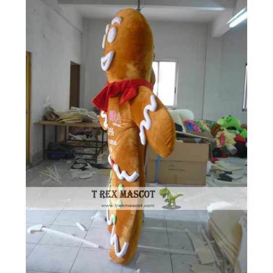 Gingerbread Man Mascot Costume For Adult