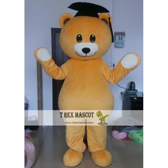 Teddy Bear Mascot Costume With Doctor Hat