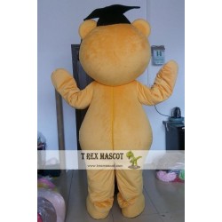 Teddy Bear Mascot Costume With Doctor Hat