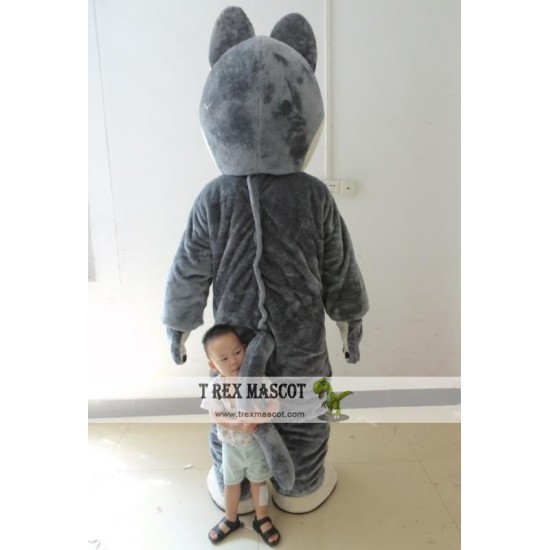 Grey Wolf Adult Fur Mascot Costume