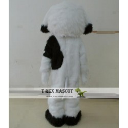 Black And White Plush Adult Dog Mascot Costume
