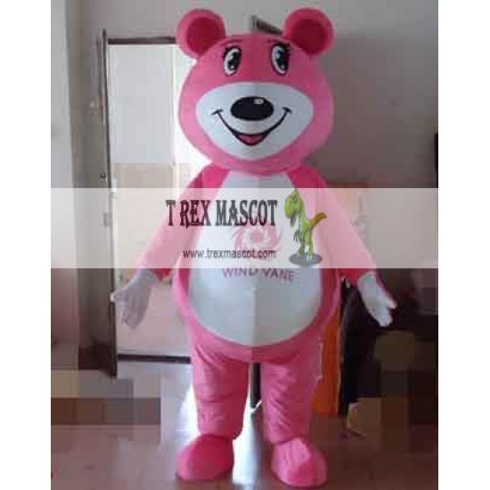 Pink Paunchy Bear Mascot Costume Adult Bear Costume