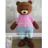 Pink T-Shirt Adult Teddy Bear Mascot Costume