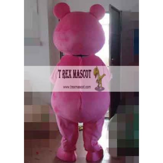 Pink Paunchy Bear Mascot Costume Adult Bear Costume