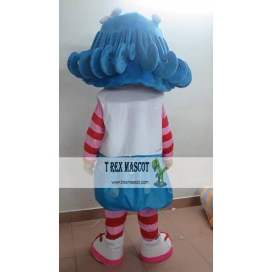 Curly Hair Girl Mascot Costume For Adults