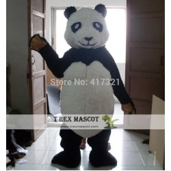 Paunchy Smiling Panda Mascot Costume Panda Costume For Adults