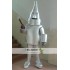 Argent Robot Taking An Axe Mascot Costume Adult Robot Mascot