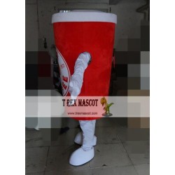 Red Colour Coffee Cup Mascot Costume For Adults Cup Mascot