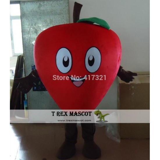 Laughing Red Apple Mascot Costume Adult Apple Costume