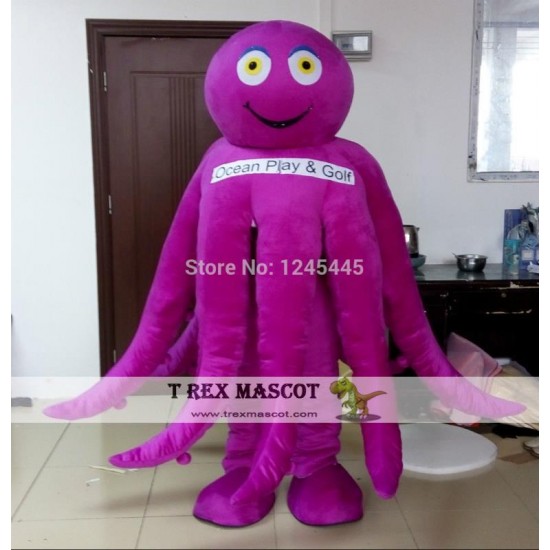 Adult Octopus Mascot Costume In Green/Blue/Purple/Yellow