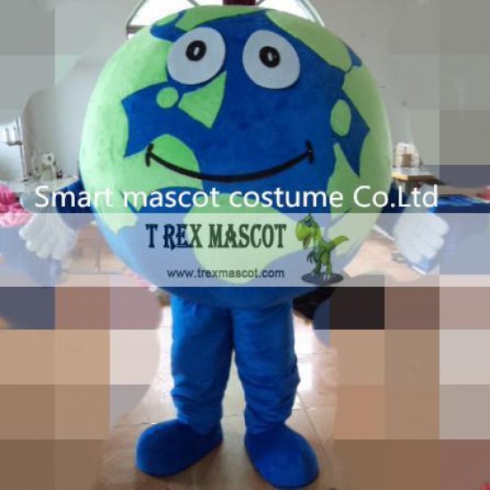 Earth Mascot Costume Adult White Black Globe Costume