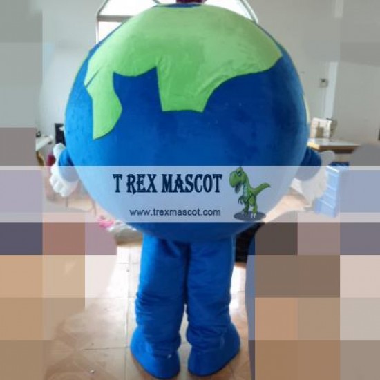 Earth Mascot Costume Adult White Black Globe Costume