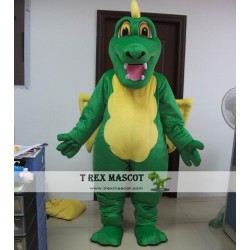 Dragon Mascot Costume With Wings In Red / Green