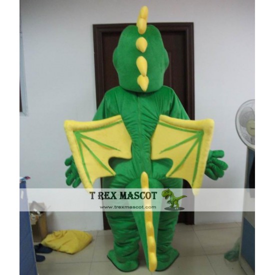 Dragon Mascot Costume With Wings In Red / Green