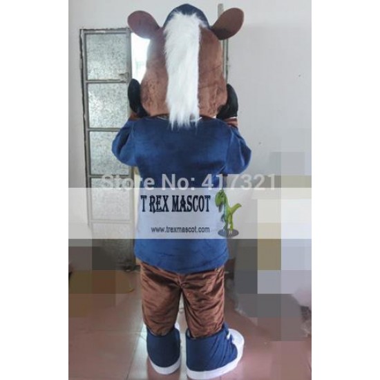 Coffee Horse Mascot Costume Adult Horse Mascot