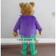 Hamster Wearing A Purple Coat And Green Pants Mascot Costume Adult Hamster Mascot