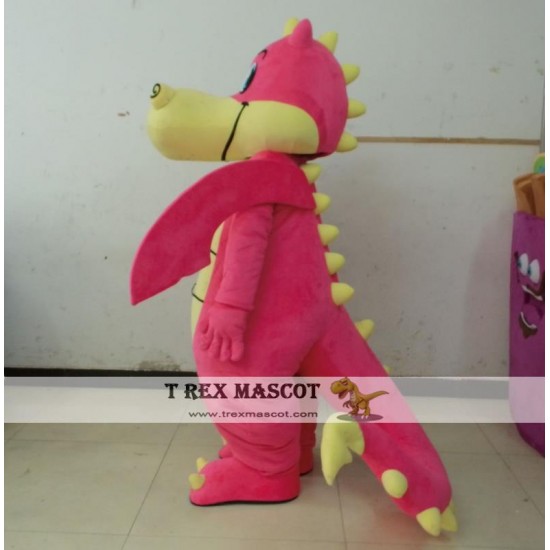 Pink And Yellow Dragon Mascot Costume Eva Dragon Costume