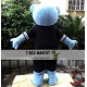 Black Shirt Blue Bear Mascot Costume Adult Bear Costume