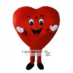 Red Heart Of Adult Mascot Costume Heart Mascot Costume