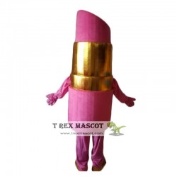 Pink Lipstick Mascot Costume, Makeup Mascot For Adult
