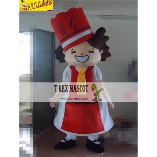 Women Girl Cook Cartton Mascot Costume