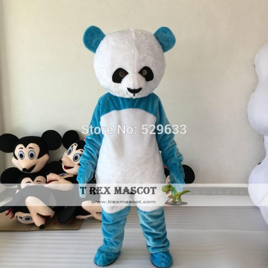 Blue Panda Mascot Costume Animal Funny Bear Mascot Cosplay Costume